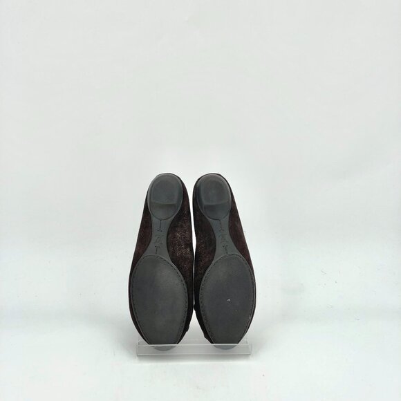 Louis Vuitton Dark Brown Suede Chain Round-Toe Casual Flats Size 35.5 - Picture 5 of 8